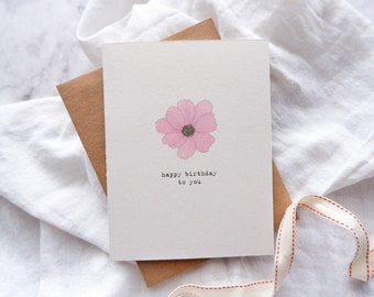 Happy Birthday to You Birthday Card / Happy Birthday Card / Birthday Card / Floral Birthday Card / Simple Birthday Card / Blank Card