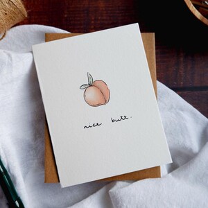 Mooie kont perzik kaart/leuke liefdeskaart/brutale liefdeskaart/liefdeskaart/verjaardagskaart/love you card/soulmate kaart/lege kaart