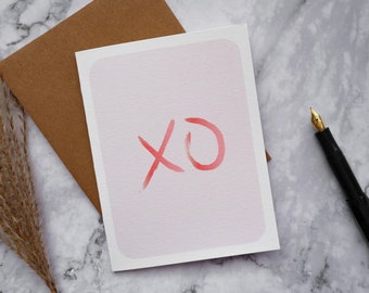 XO Love Greeting Card / Love Card / Valentine's Day Card / Love You Card / XO Card / Simple Love Card / Cute Love Card / Blank Card