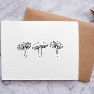 Carte de champignons / Carte illustrée mignonne / Carte de champignons / Carte de champignons mignonne / Adorables champignons / Carte de forêt / Carte de champignons / Carte vierge