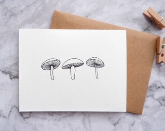 Mushroom Card / Cute Illustrated Card / Fungi Card / Cute Mushrooms Card / Adorable Mushrooms / Forest Card / Fungi Card / Blank Card