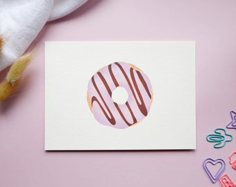Doughnut Art Print / Cute Food Art Print / Donut Art Print / Food Art / Food Illustrations / Cute Donut Art / 6 Flavour Options / 5x7, 8x10