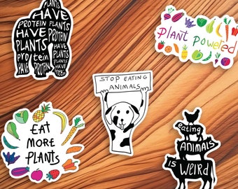 Veganism Sticker Bundle, Laptop Decal Vegan Activism, Stop Eating Animals