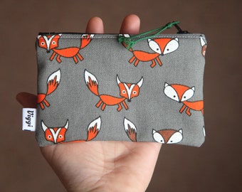 coin purse fox / small wallet women / money pouch