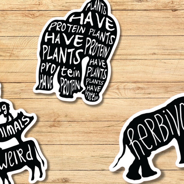 Vegan Sticker Set, Plants Have Protein, Veganism Activist Decal