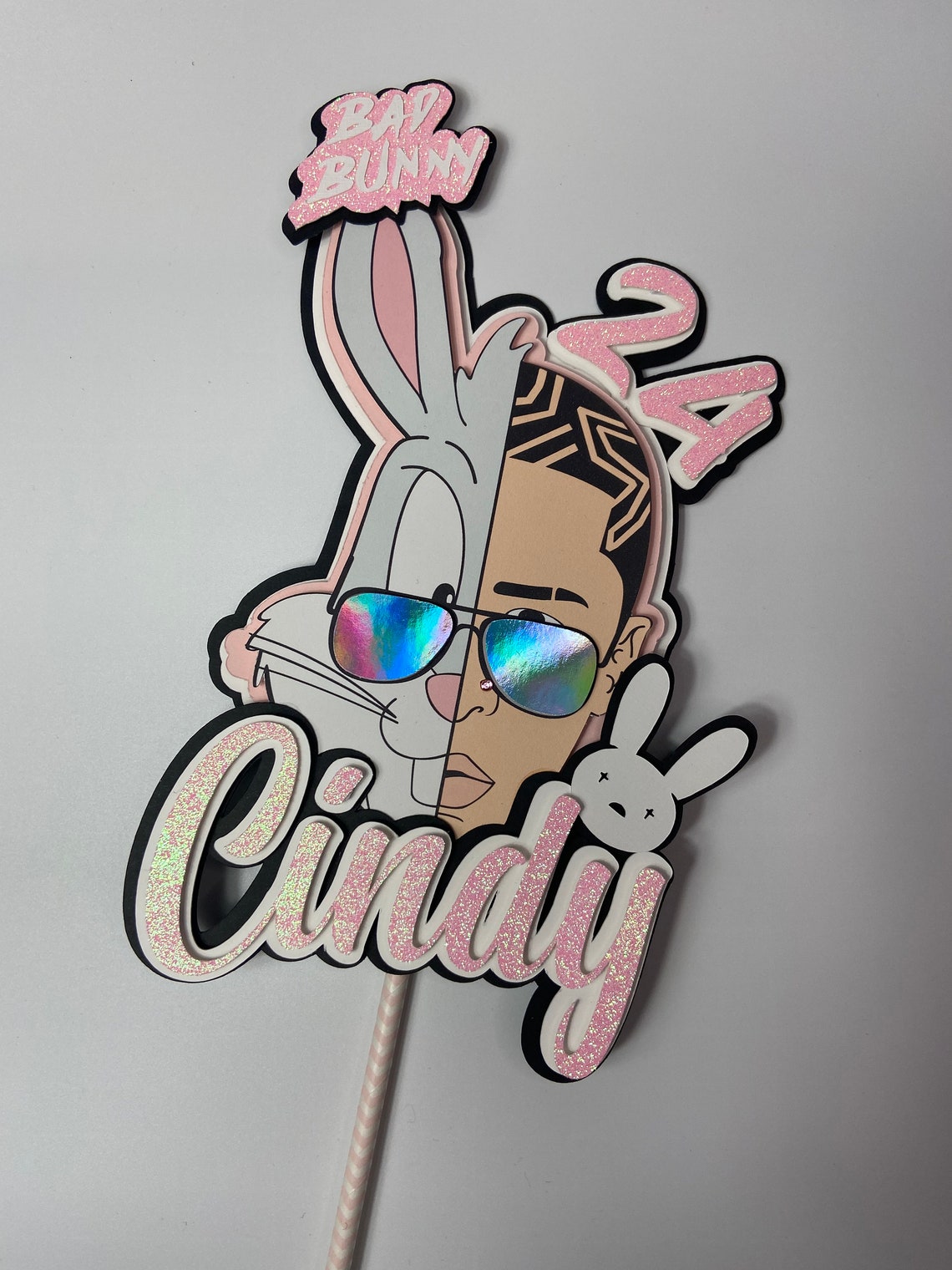 Bad Bunny Cake Topper Custom Cake Topper Name Cake Topper Etsy