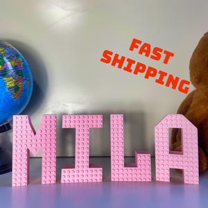 Personalized Block Name Sign, Custom Brick Letters for Party Decor and Kids’ Room, Fun Building Block Centerpiece, Unique Gift Idea