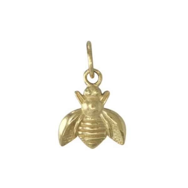 14k Gold Bee Charms, Gold Bug Charm, Solid 14k Gold Insect Charms, 14k Gold Charms