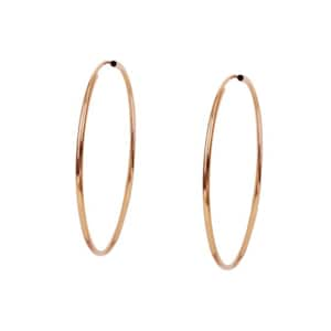 Rose Gold Filled Hoop Earring, Large Hoops, Thin Endless Hoops, 14k Gold Filled Hoops, 50mm, 65mm, 85mm Hoops image 1