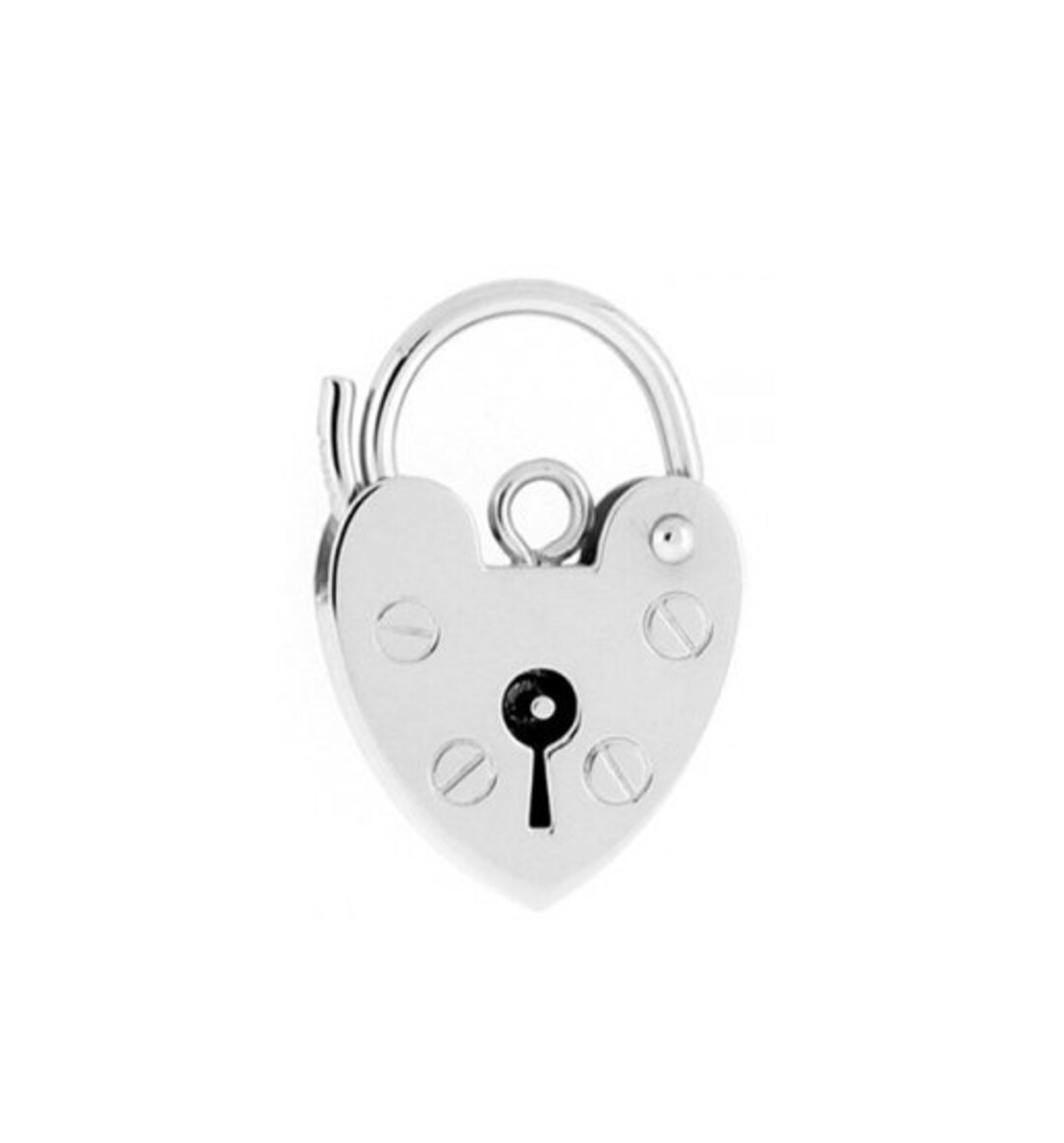 Sterling silver heart padlock clasp Clearance
