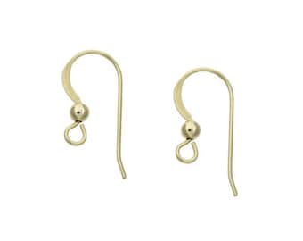 14k Gold Filled Ear Wire, Gold Filled Ear Wire with 3mm Ball, Gold Ear Wire, Earring Hook, Kidney Wires
