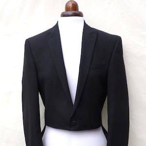 Mens  Chest 34'' Regular Upcycled Black tailcoat