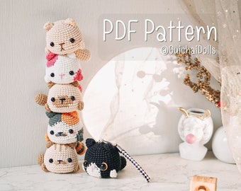 Meaw Gang Crochet Pattern, Low Sew Amigurumi Cats (PDF Pattern)