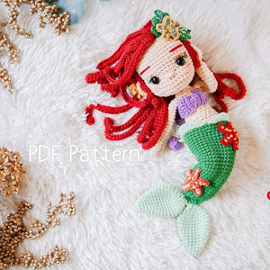 Mermaid Princess Two Dresses, PDF Pattern, Crochet Pattern, Amigurumi Pattern , Photo Tutorial