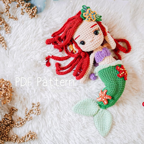 Mermaid Princess Two Dresses, PDF Pattern, Crochet Pattern, Amigurumi Pattern , Photo Tutorial