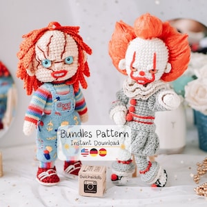 2 つのホラー パターン (人形、ヘッド ペンシル、キーチェーン、写真チュートリアル)