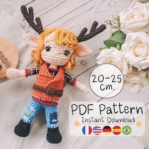 Gus, Deer boy Crochet Pattern (Amigurumi Pattern, Photo Tutorial, PDF Pattern)