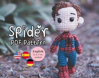 Spider Man Crochet Pattern (Doll, Head Pencil, Keychain, Photo Tutorial)