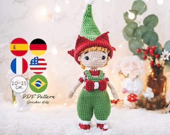 Christmas Boy Buddy Crochet Pattern (Amigurumi Pattern, Photo Tutorial, PDF Pattern)