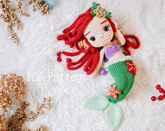 Mermaid Princess Crochet Doll Pattern with Dresses (PDF Pattern)