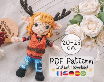 Gus, Deer boy Crochet Pattern (Amigurumi Pattern, Photo Tutorial, PDF Pattern)