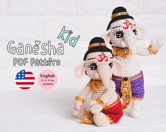 Crochet Doll Pattern - Ganesha Kid (Guichai Dolls Pattern, Amigurumi, Photo Tutorial)