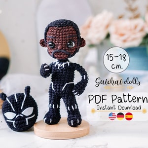 ヒーロー PDF パターン、2 種類のヘッド スタイル。(編みぐるみ、かぎ針編み、ヘッド ペンシル、キーチェーン、写真チュートリアル)