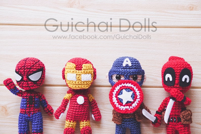 Hero PDF Pattern, 2 styles of heads, Spider Doll, Head Pencil, Keychain, Photo Tutorial image 8