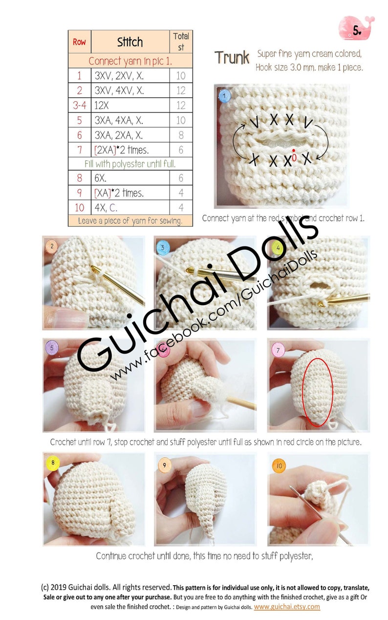 Crochet Doll Pattern Ganesha Kid Guichai Dolls Pattern, Amigurumi, Photo Tutorial image 5