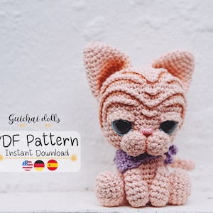 Sphynx-KATze Häkelmuster (Amigurumi, Häkeln, Fotoanleitung)