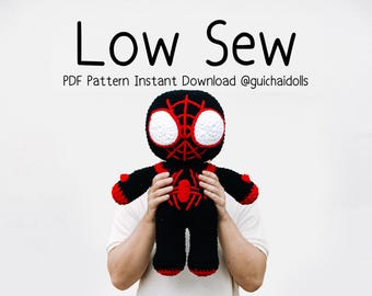 Low Sew Hero Black Chibi Crochet Pattern PDF – Photo Tutorial, Instant Download
