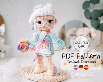 Rainbow Girl Crochet Pattern (Amigurumi, Crochet , Photo Tutorial)