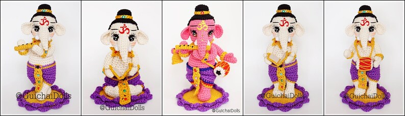 Crochet Doll Pattern Ganesha Kid Guichai Dolls Pattern, Amigurumi, Photo Tutorial image 4