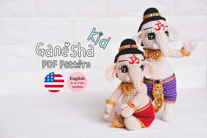 Crochet Doll Pattern Ganesha Kid Guichai Dolls Pattern, Amigurumi, Photo Tutorial image 1
