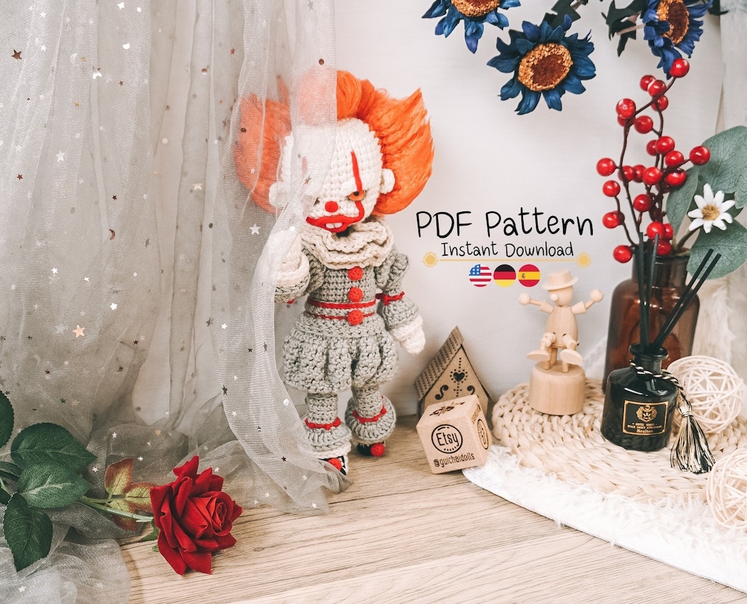 Pennywise Pattern amigurumi Pattern Photo Tutorial Crochet - Etsy