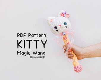 Kitty Magic Wand Crochet Pattern PDF – Photo Tutorial, Instant Download