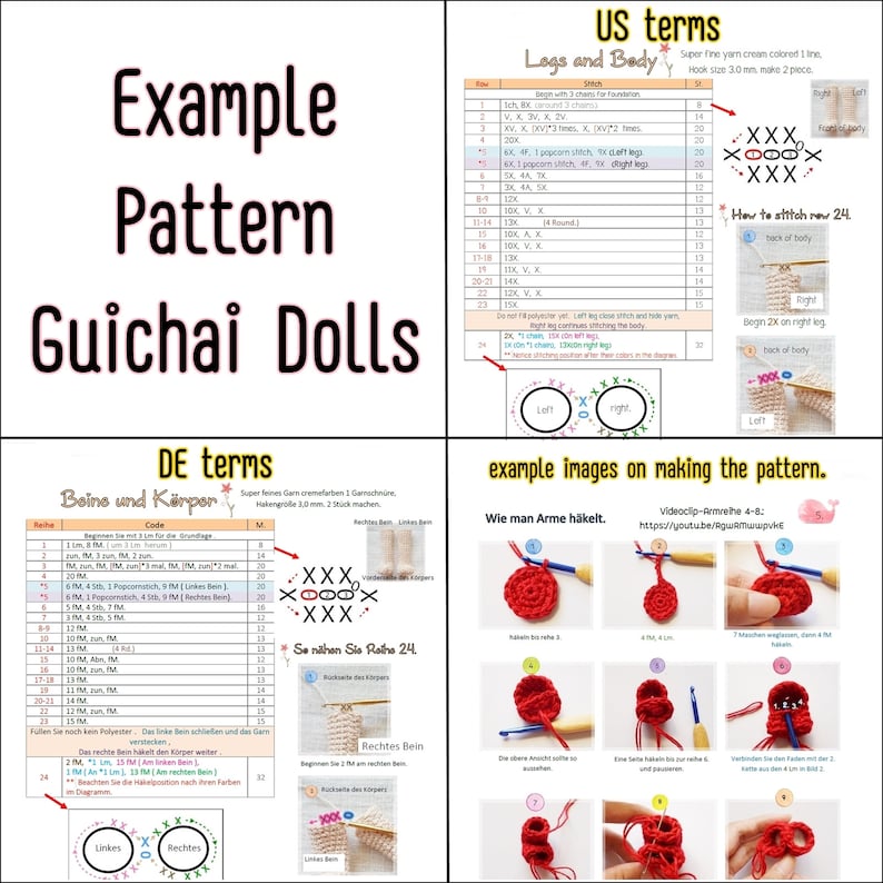 Hero PDF Pattern, 2 styles of heads, Spider Doll, Head Pencil, Keychain, Photo Tutorial image 4