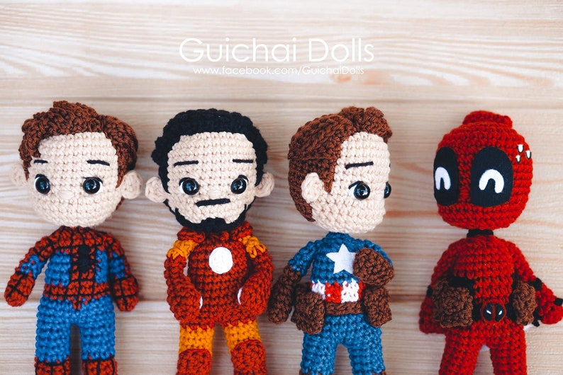 Hero PDF Pattern, 2 styles of heads, Spider Doll, Head Pencil, Keychain, Photo Tutorial image 7