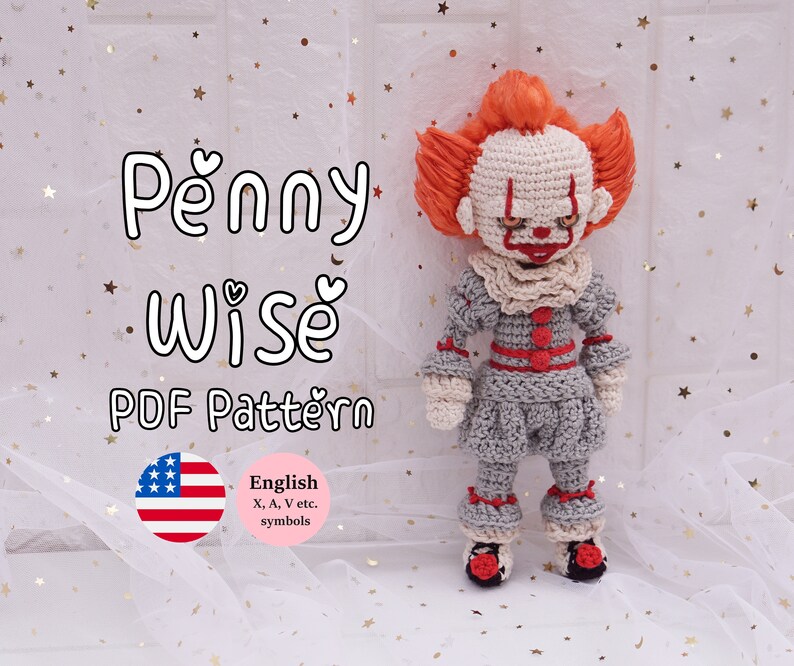 Pennywise Pattern Amigurumi Pattern Photo Tutorial Crochet | Etsy