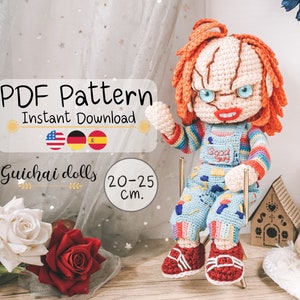 Spooky Good Guy Virkmönster PDF – Fotohandledning, Omedelbar Nedladdning