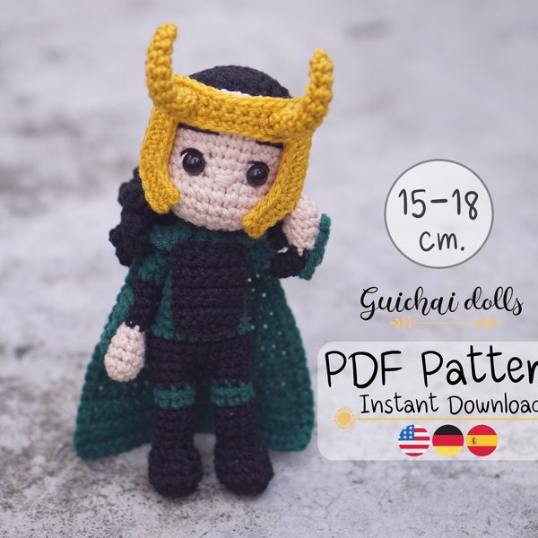 Hero PDF Pattern Loki (Amigurumi, Crochet , Photo Tutorial)