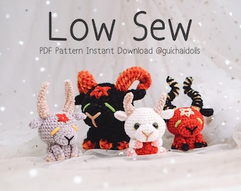 Low Sew Mini Baphomet Crochet Pattern PDF – Photo Tutorial, Instant Download
