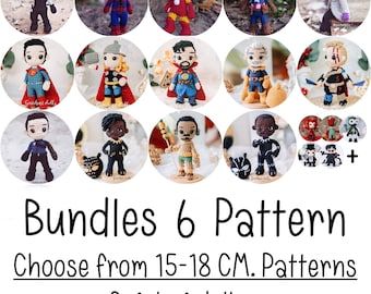 Bundles 6 Pattern (Choose from 15-18 CM. Patterns section)(Amigurumi Pattern, Crochet Pattern, Photo Tutorial)