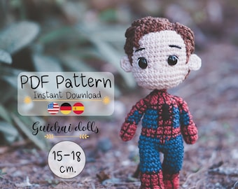 Hero PDF Pattern, 2 styles of heads, Spider (Doll, Head Pencil, Keychain, Photo Tutorial)