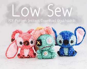 Low Sew Mini Aliens, PDF Pattern (Amigurumi, Crochet, Photo Tutorial, How to) Instant Download