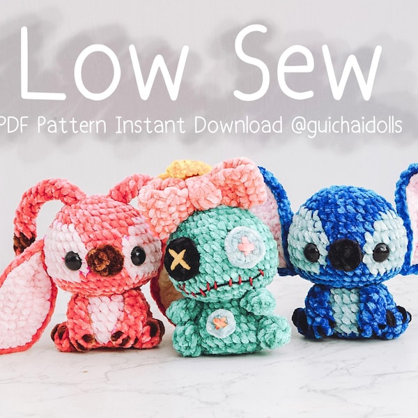 Low Sew, Mini Aliens +3, PDF Pattern (Amigurumi Pattern, Crochet Pattern, Photo Tutorial, How to) Instant Download