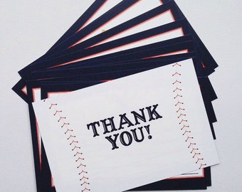Printable Baseball Theme Thank You Cards Personalized | Etsy