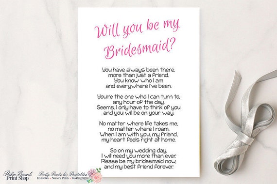 Will You Be My Bridesmaid Printable Poem Bridesmaid Printable Poem Diy Bridesmaid Gift Idea Bridesmaid Card Will You Be My Bridesmaid Printable Poem Bridesmaid Printable Poem Diy Bridesmaid Gift Idea Bridesmaid Card