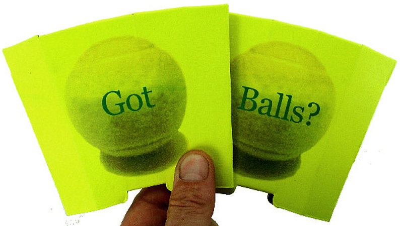 Beverage Insulators 2PK GotBalls Tennis Ball Printed Pocket Huggies-EcoFriendly, Folds, Starbucks Cold/Hot,3 Sizes: CAN, CUP, BEER Bottle image 5