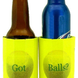 Beverage Insulators 2PK GotBalls Tennis Ball Printed Pocket Huggies-EcoFriendly, Folds, Starbucks Cold/Hot,3 Sizes: CAN, CUP, BEER Bottle image 4